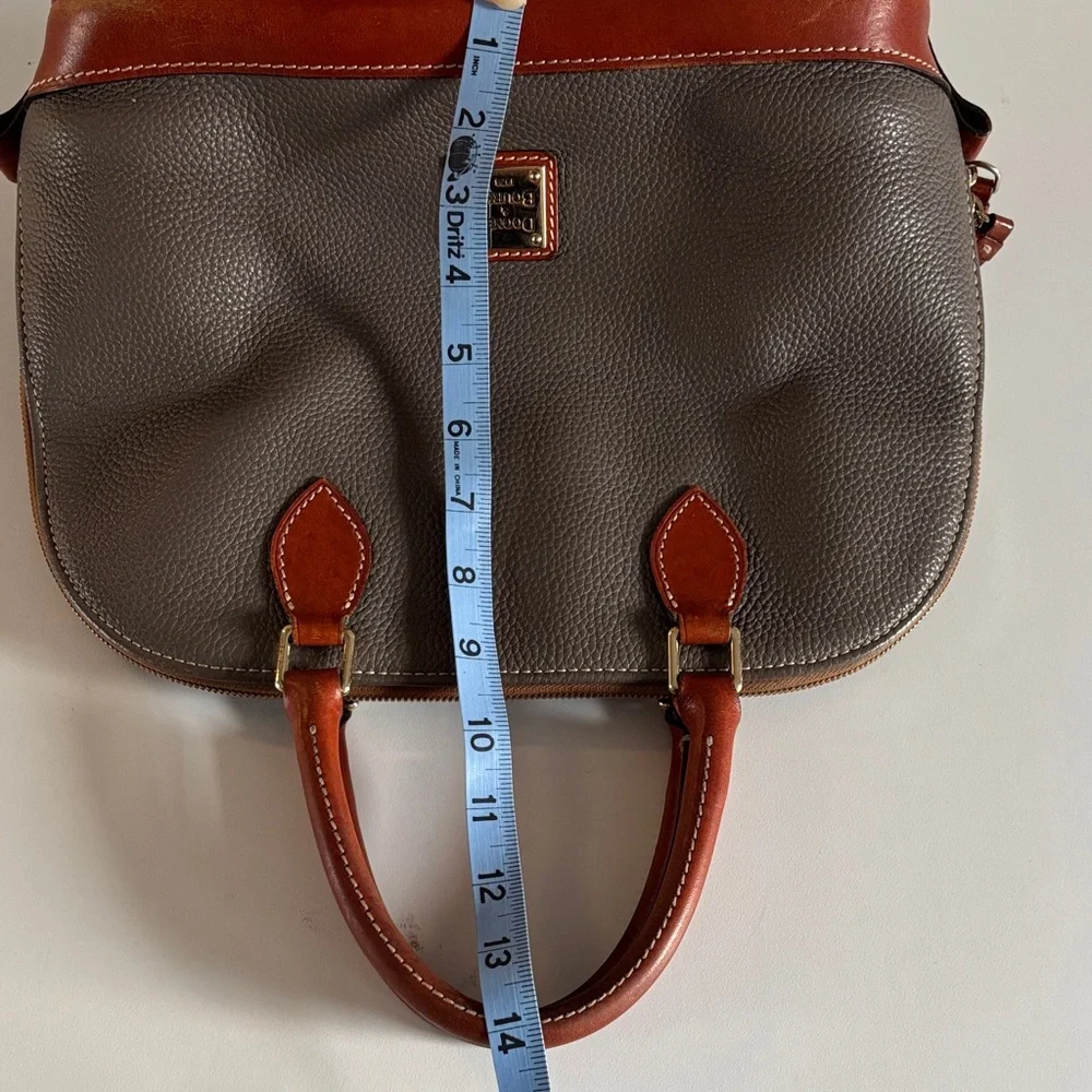 Dooney & Bourke Pebble Grain Zip Zip‎ Satchel, Elephant Gray Leather Handbag